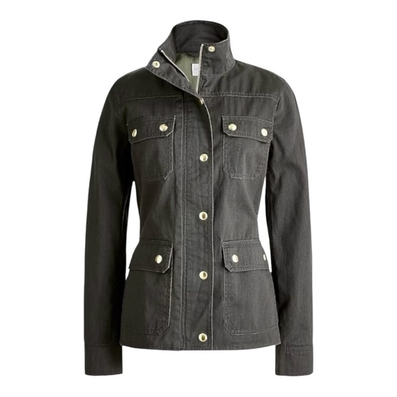 J. Crew Resin Coated Twill Field Jacket in Charcoal - Picture 7 of 7